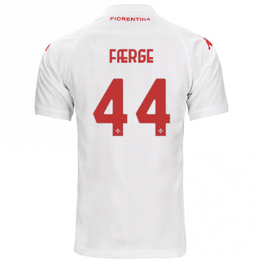 Kids Football Emma Færge #44 White Away Jersey 2024/25 T-Shirt Australia