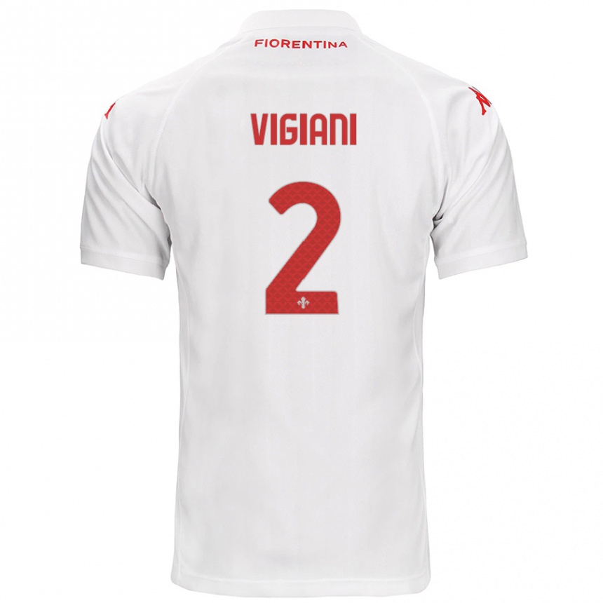 Kids Football Lorenzo Vigiani #2 White Away Jersey 2024/25 T-Shirt Australia