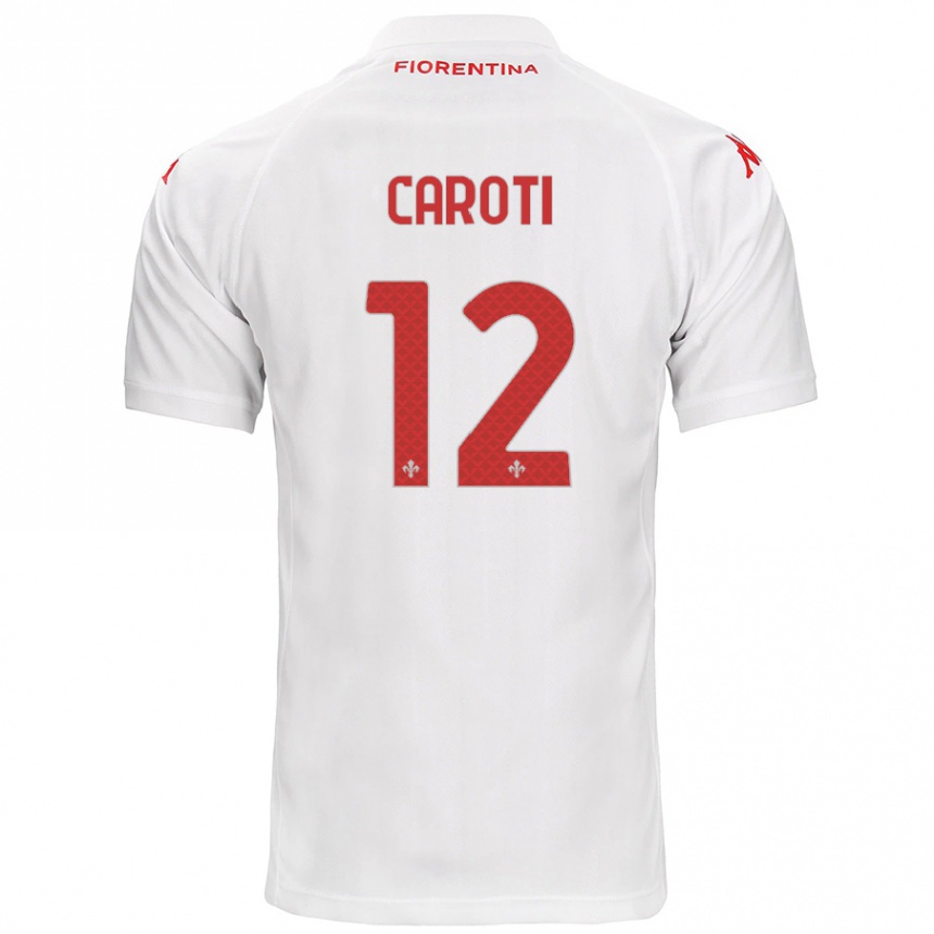 Kids Football Filippo Caroti #12 White Away Jersey 2024/25 T-Shirt Australia