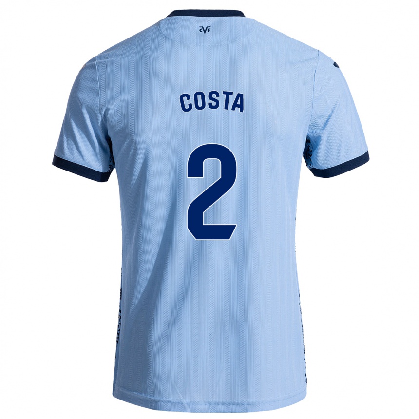 Kids Football Logan Costa #2 Sky Blue Away Jersey 2024/25 T-Shirt Australia