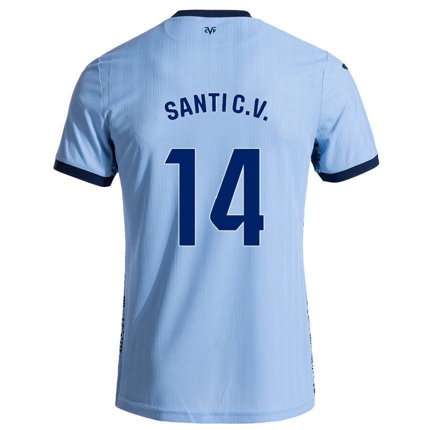 Kids Football Santi Comesaña #14 Sky Blue Away Jersey 2024/25 T-Shirt Australia