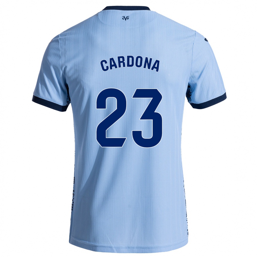 Kids Football Sergi Cardona #23 Sky Blue Away Jersey 2024/25 T-Shirt Australia