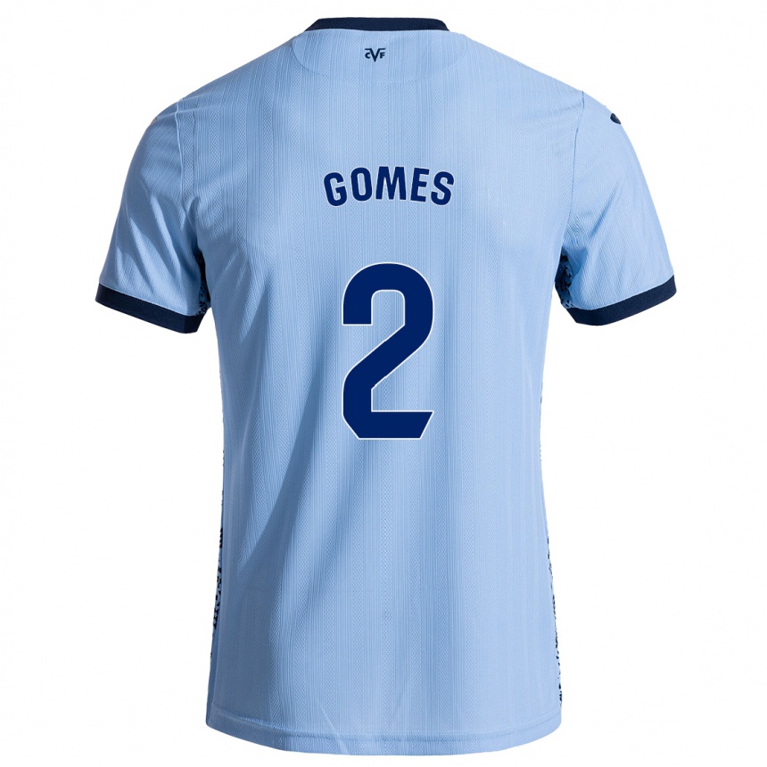 Kids Football Vique Gomes #2 Sky Blue Away Jersey 2024/25 T-Shirt Australia