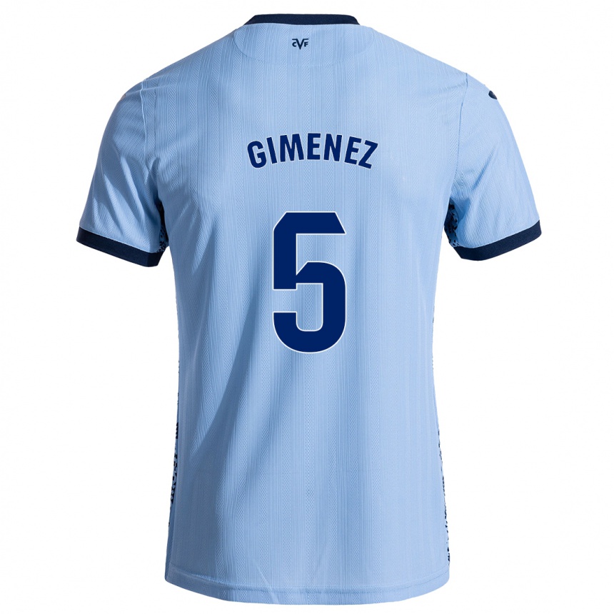 Kids Football Yenifer Giménez #5 Sky Blue Away Jersey 2024/25 T-Shirt Australia