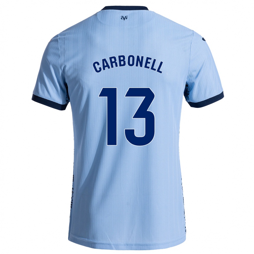 Kids Football Carmen Carbonell #13 Sky Blue Away Jersey 2024/25 T-Shirt Australia