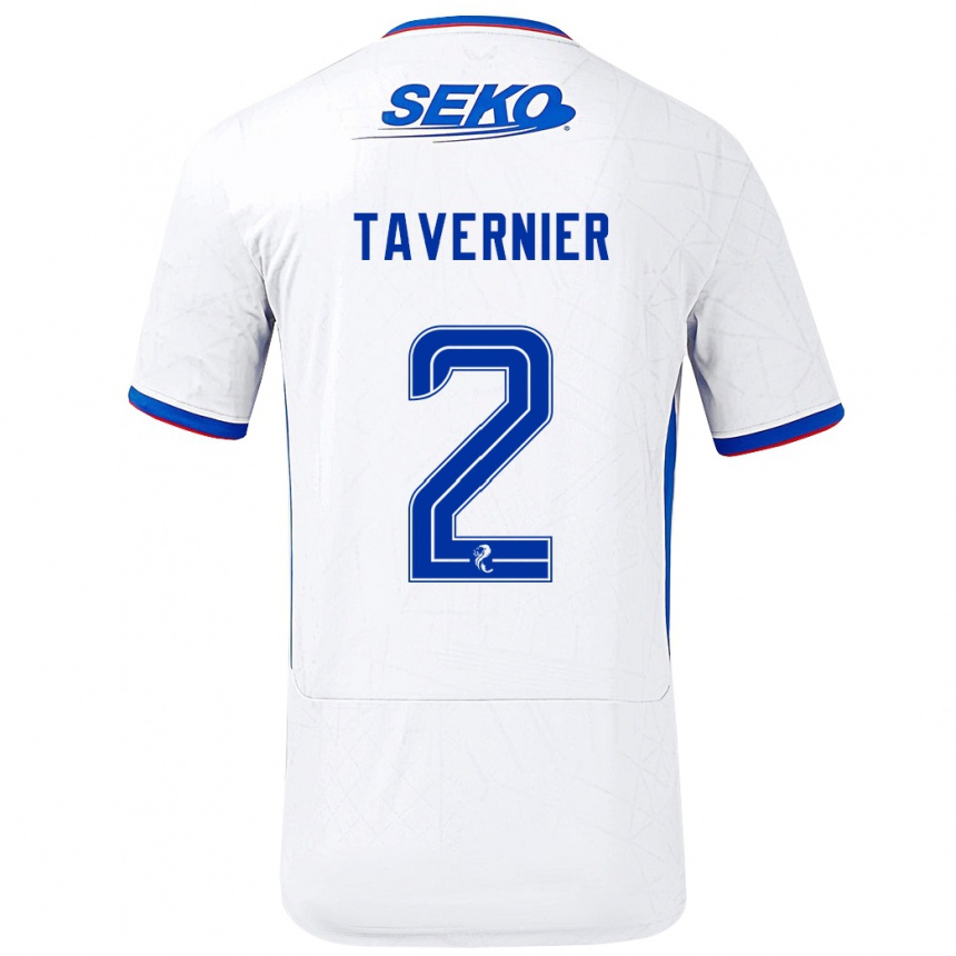 Kids Football James Tavernier #2 White Blue Away Jersey 2024/25 T-Shirt Australia