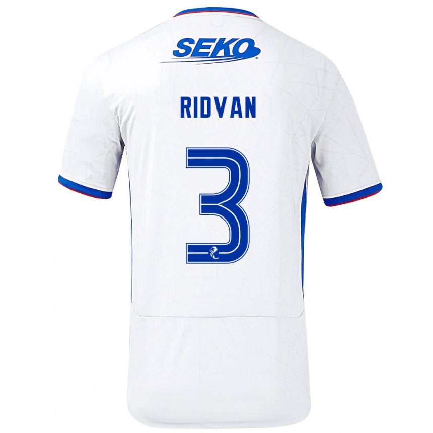 Kids Football Rıdvan Yılmaz #3 White Blue Away Jersey 2024/25 T-Shirt Australia