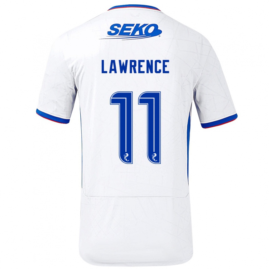 Kids Football Tom Lawrence #11 White Blue Away Jersey 2024/25 T-Shirt Australia