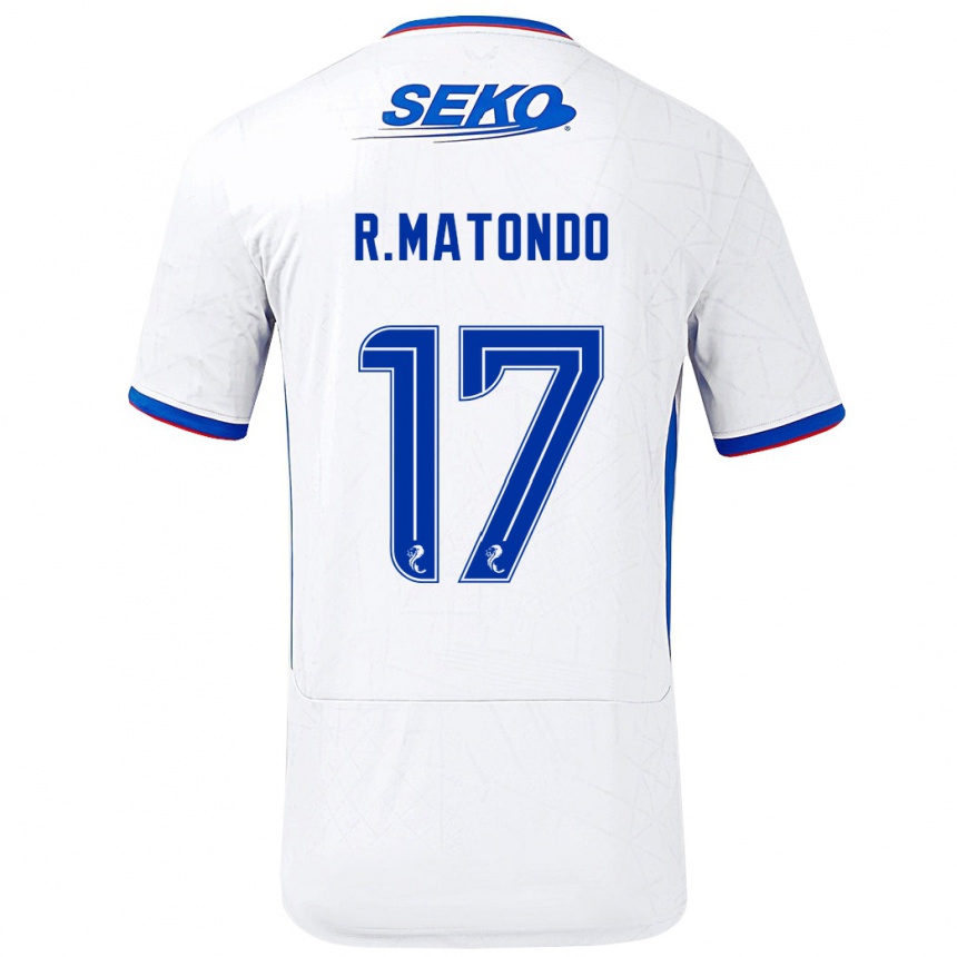 Kids Football Rabbi Matondo #17 White Blue Away Jersey 2024/25 T-Shirt Australia