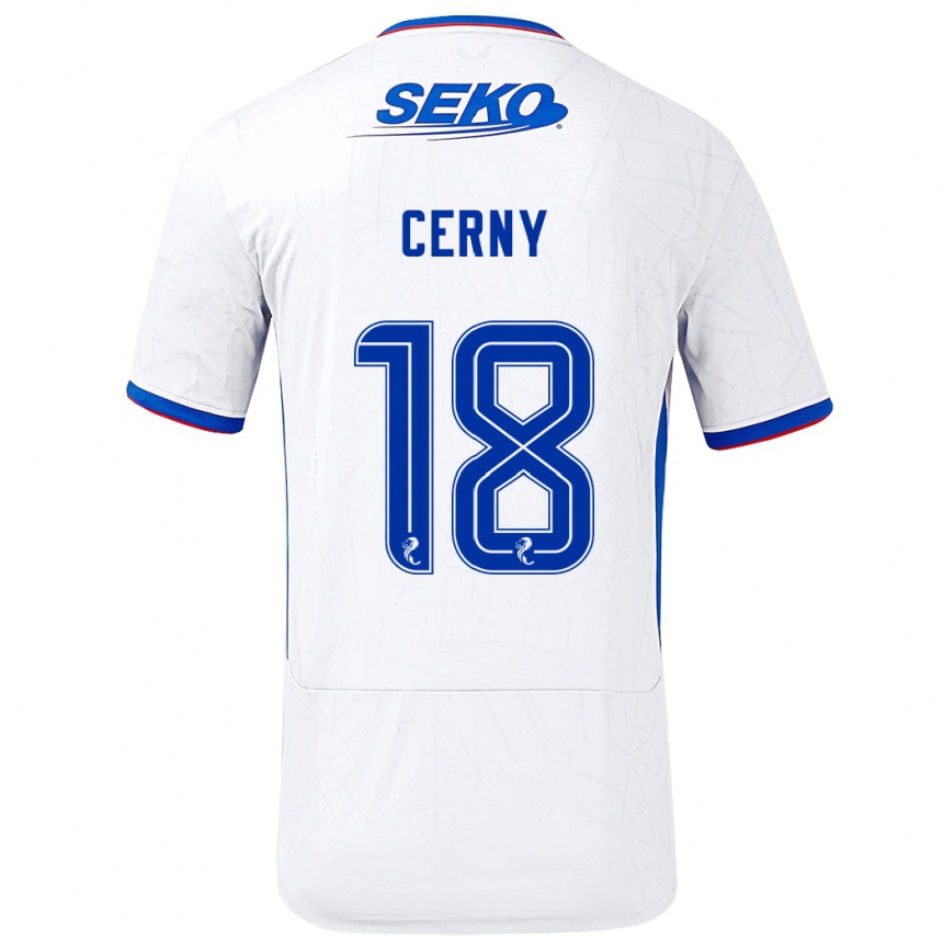 Kids Football Vaclav Cerny #18 White Blue Away Jersey 2024/25 T-Shirt Australia