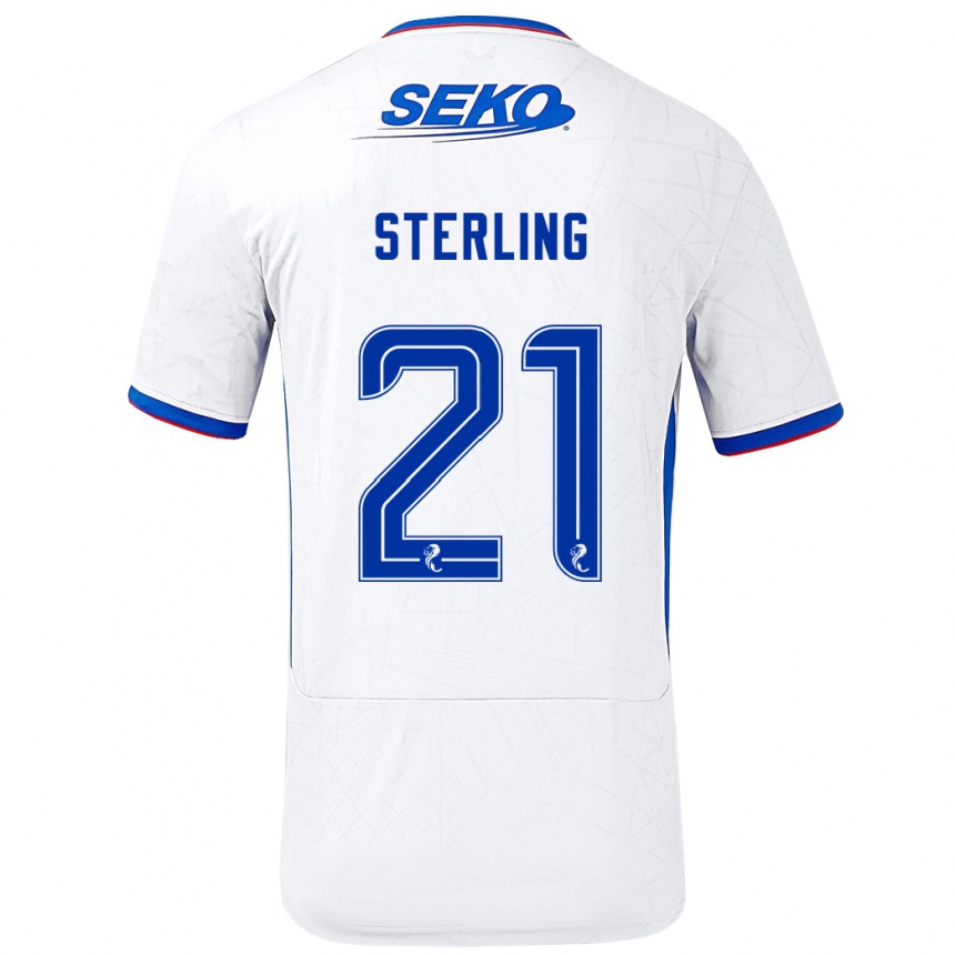 Kids Football Dujon Sterling #21 White Blue Away Jersey 2024/25 T-Shirt Australia