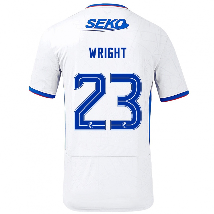 Kids Football Scott Wright #23 White Blue Away Jersey 2024/25 T-Shirt Australia