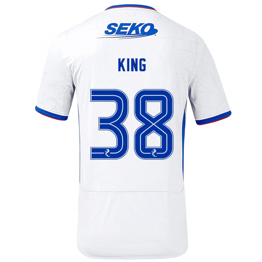 Kids Football Leon King #38 White Blue Away Jersey 2024/25 T-Shirt Australia