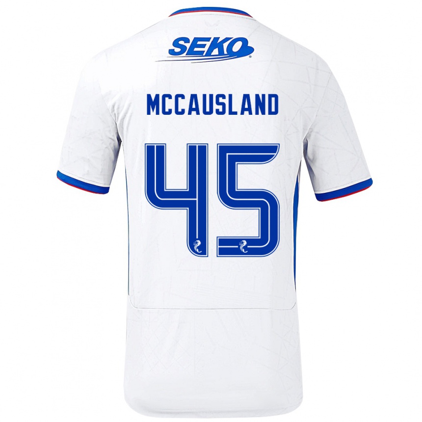 Kids Football Ross Mccausland #45 White Blue Away Jersey 2024/25 T-Shirt Australia