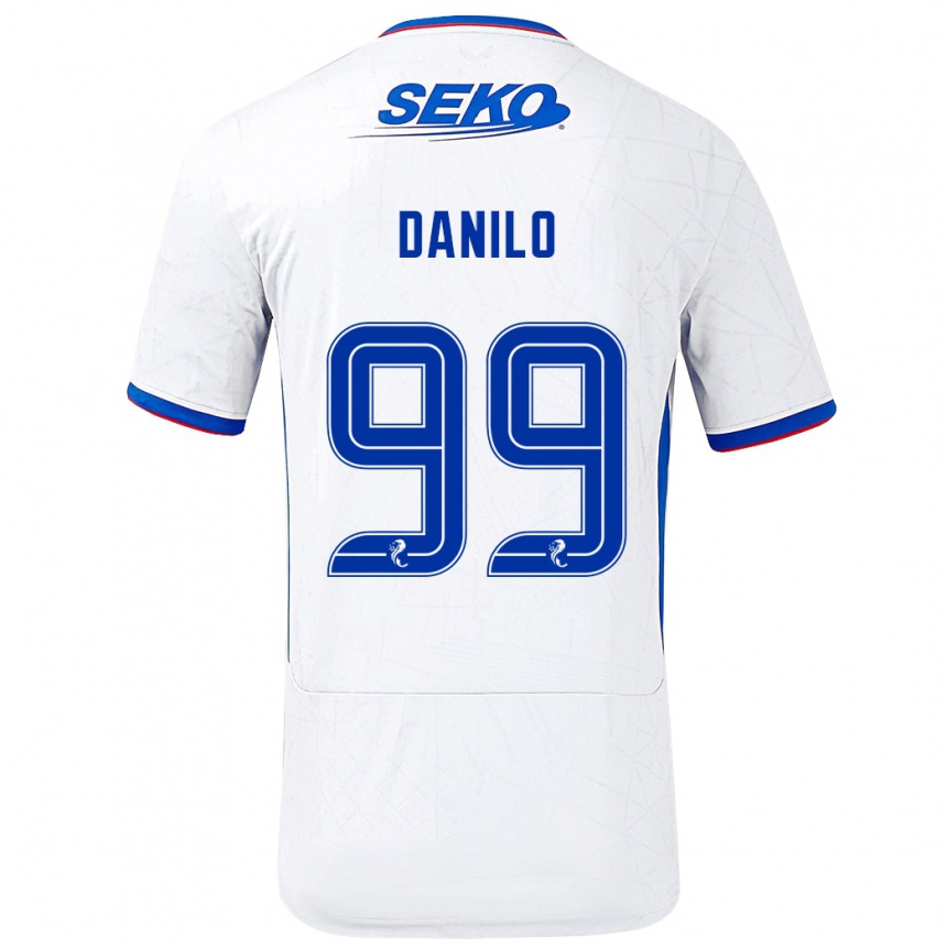 Kids Football Danilo #99 White Blue Away Jersey 2024/25 T-Shirt Australia