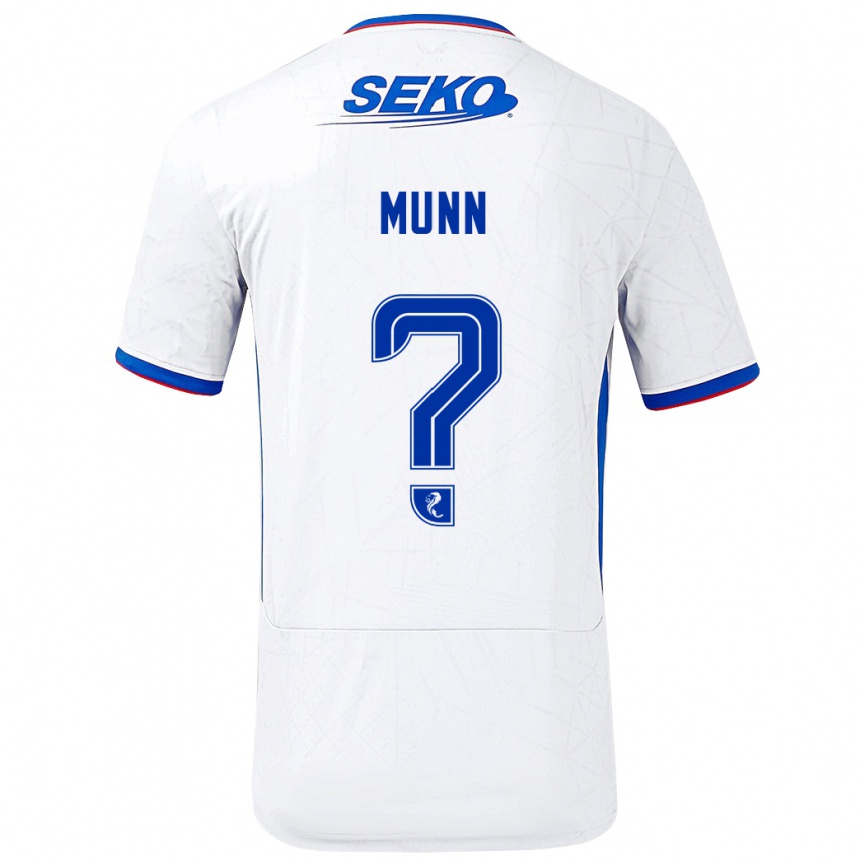 Kids Football Mason Munn #0 White Blue Away Jersey 2024/25 T-Shirt Australia