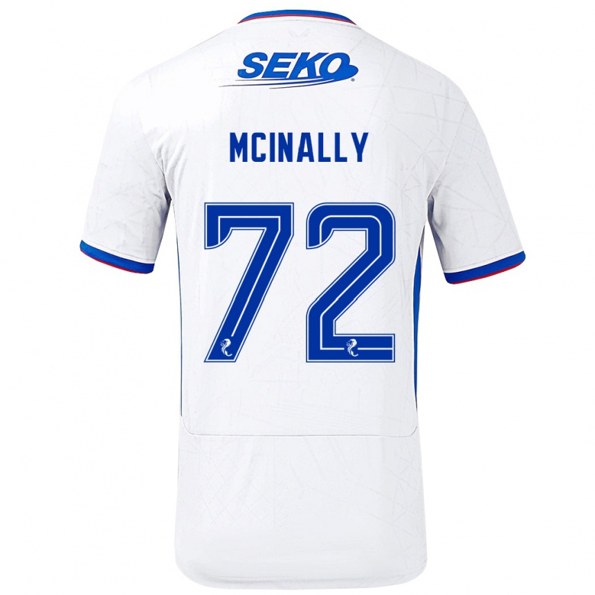 Kids Football Darren Mcinally #72 White Blue Away Jersey 2024/25 T-Shirt Australia