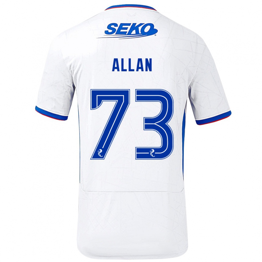 Kids Football Connor Allan #73 White Blue Away Jersey 2024/25 T-Shirt Australia