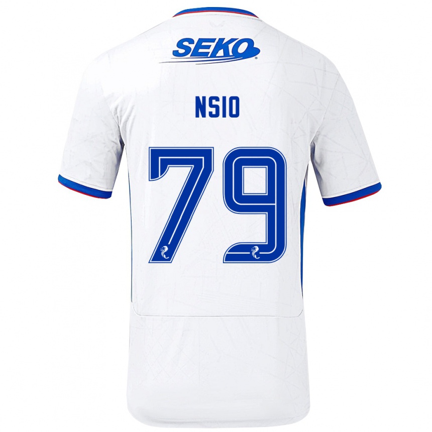 Kids Football Paul Nsio #79 White Blue Away Jersey 2024/25 T-Shirt Australia