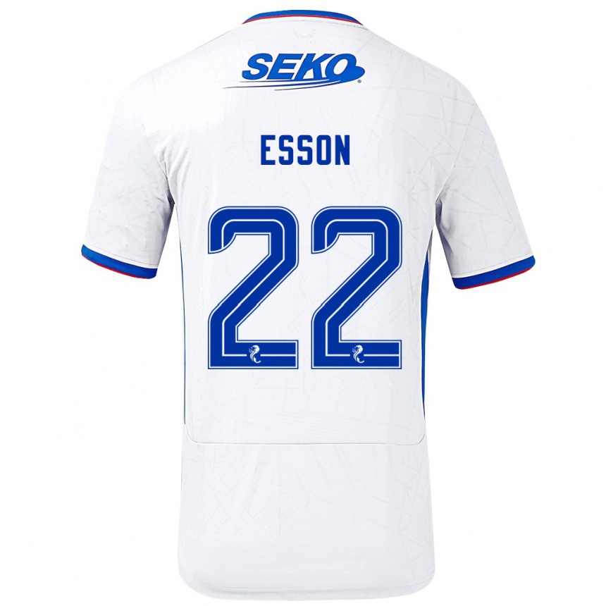 Kids Football Victoria Esson #22 White Blue Away Jersey 2024/25 T-Shirt Australia