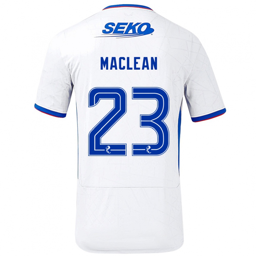 Kids Football Kirsty Maclean #23 White Blue Away Jersey 2024/25 T-Shirt Australia