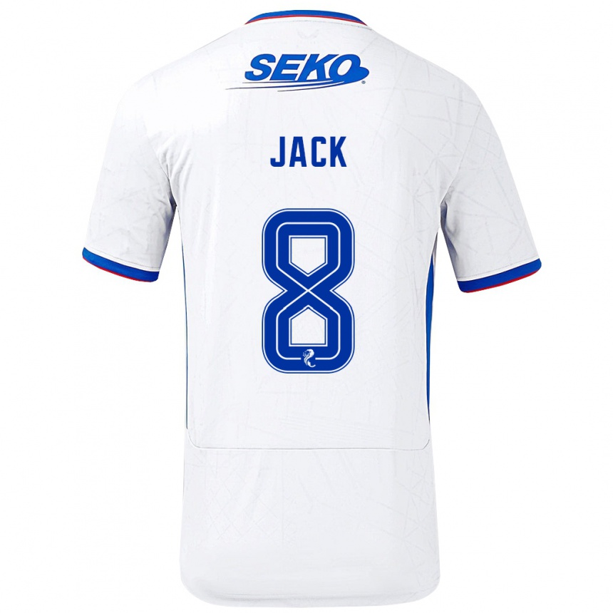 Kids Football Ryan Jack #8 White Blue Away Jersey 2024/25 T-Shirt Australia