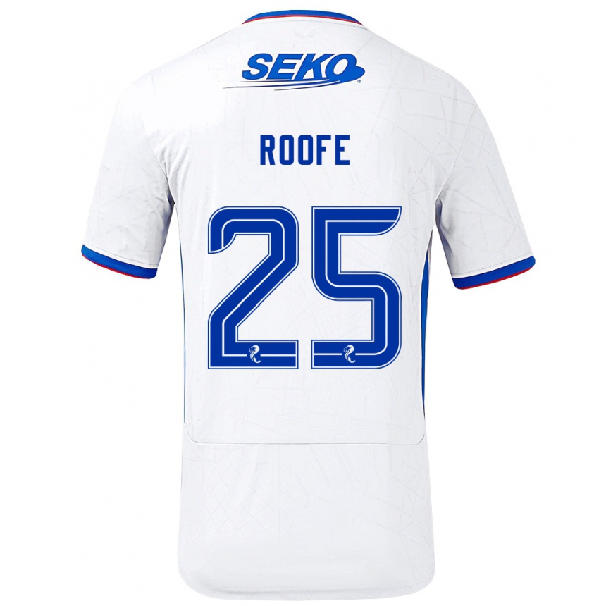 Kids Football Kemar Roofe #25 White Blue Away Jersey 2024/25 T-Shirt Australia