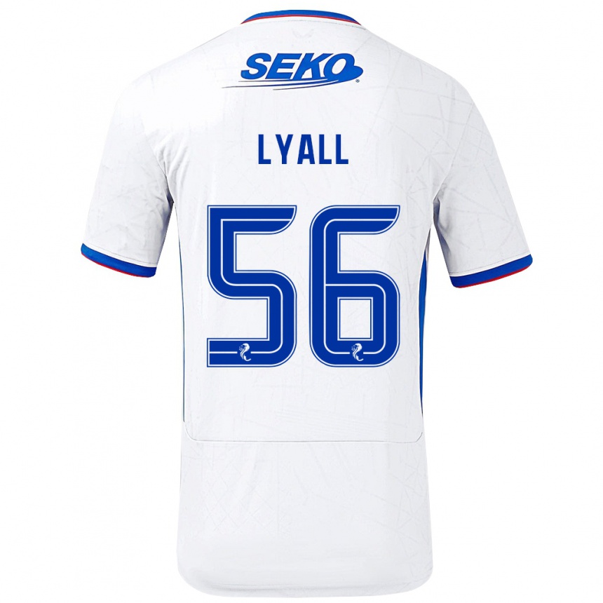 Kids Football Arron Lyall #56 White Blue Away Jersey 2024/25 T-Shirt Australia