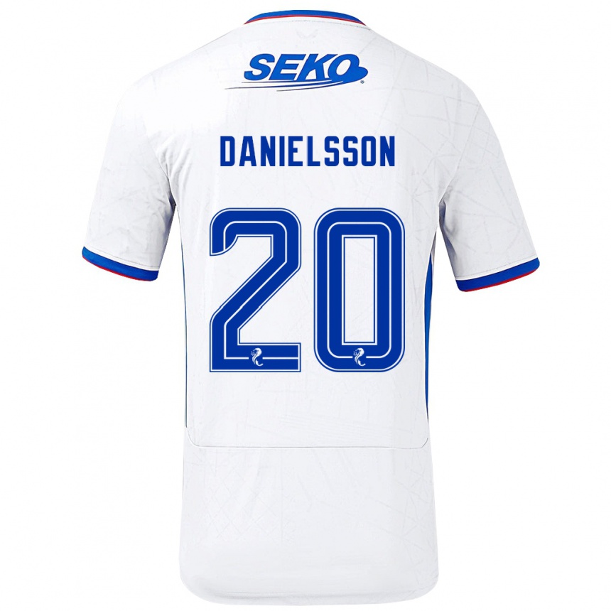 Kids Football Jenny Julia Danielsson #20 White Blue Away Jersey 2024/25 T-Shirt Australia