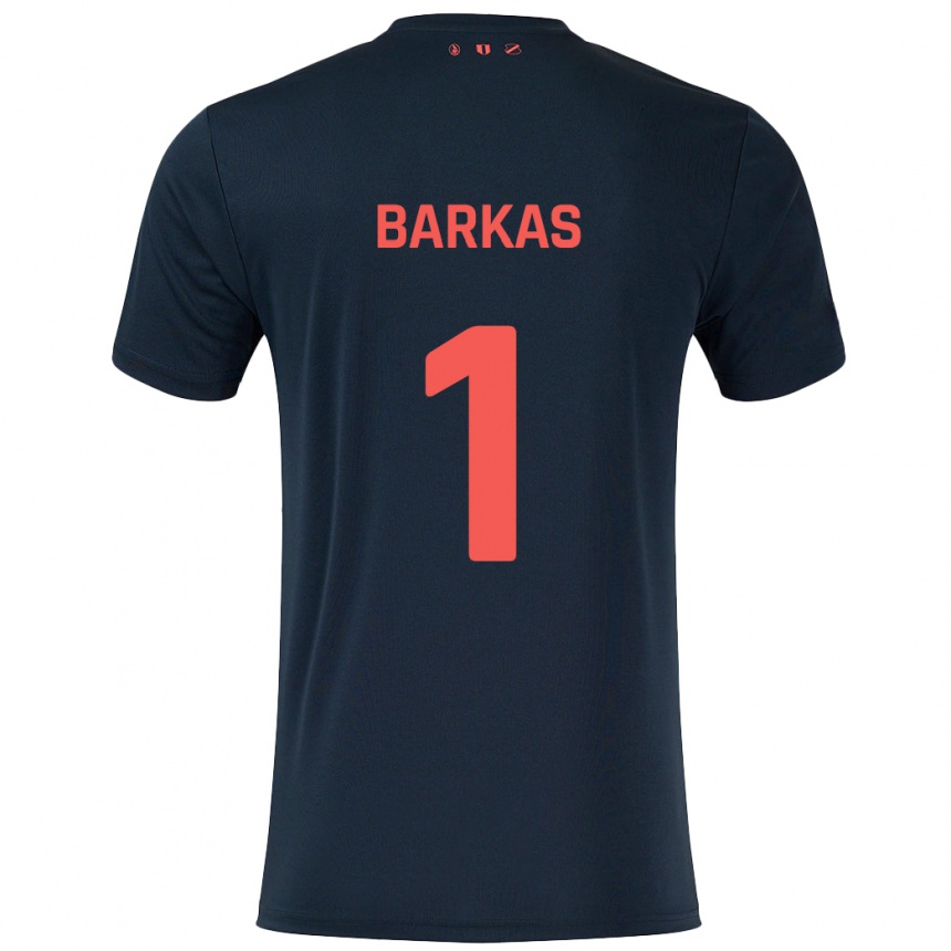 Kids Football Vasilios Barkas #1 Black Red Away Jersey 2024/25 T-Shirt Australia