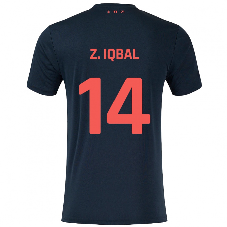 Kids Football Zidane Iqbal #14 Black Red Away Jersey 2024/25 T-Shirt Australia