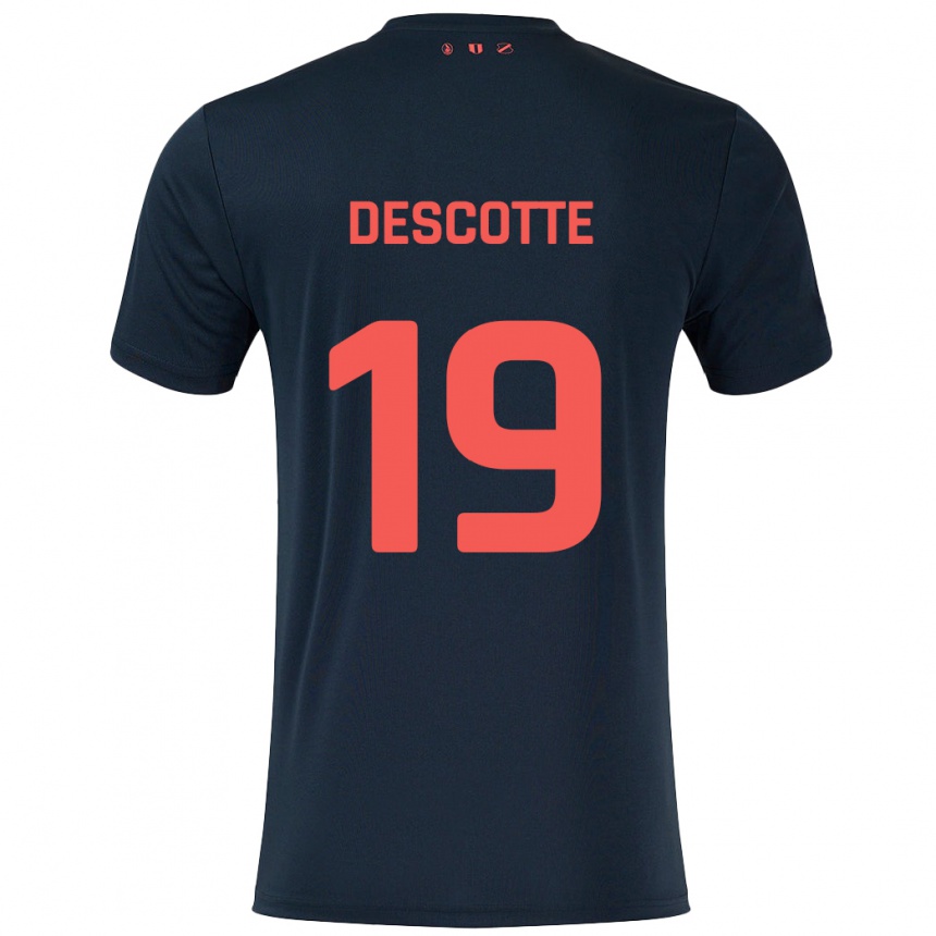 Kids Football Anthony Descotte #19 Black Red Away Jersey 2024/25 T-Shirt Australia