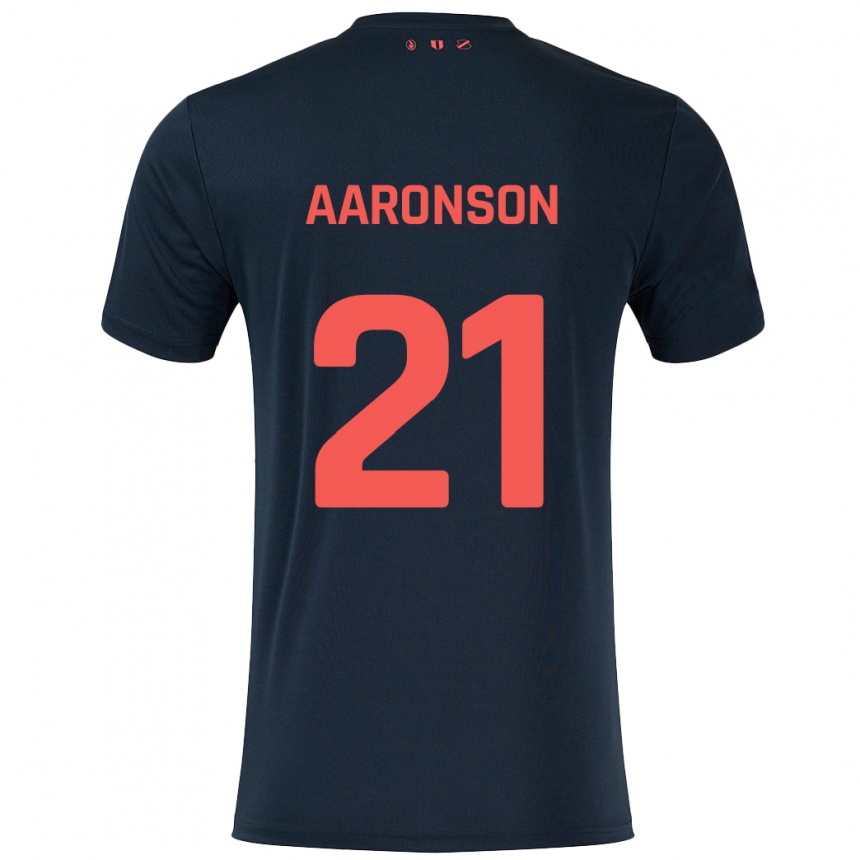 Kids Football Paxten Aaronson #21 Black Red Away Jersey 2024/25 T-Shirt Australia