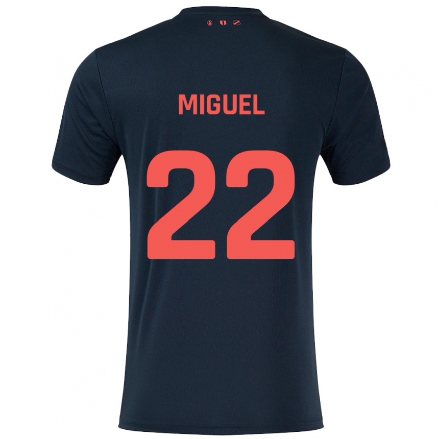 Kids Football Miguel Rodríguez #22 Black Red Away Jersey 2024/25 T-Shirt Australia