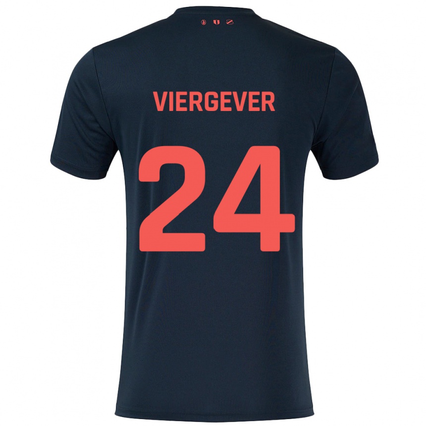 Kids Football Nick Viergever #24 Black Red Away Jersey 2024/25 T-Shirt Australia