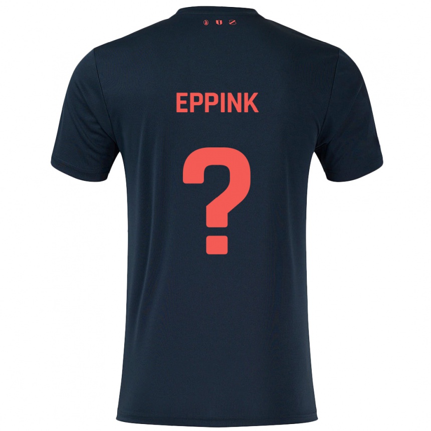 Kids Football Mees Eppink #0 Black Red Away Jersey 2024/25 T-Shirt Australia