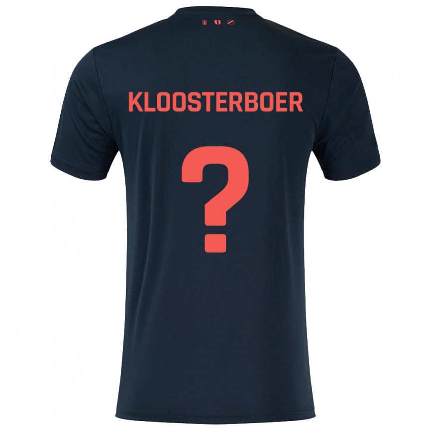 Kids Football Per Kloosterboer #0 Black Red Away Jersey 2024/25 T-Shirt Australia