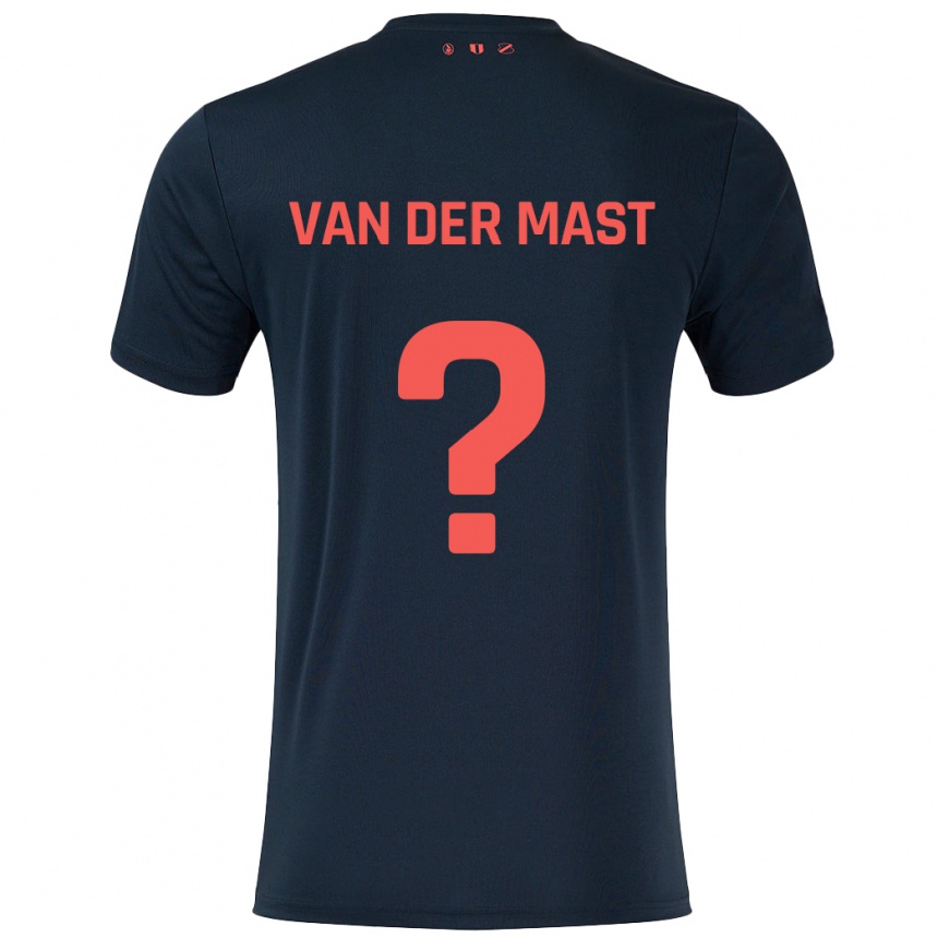 Kids Football Hylke Van Der Mast #0 Black Red Away Jersey 2024/25 T-Shirt Australia