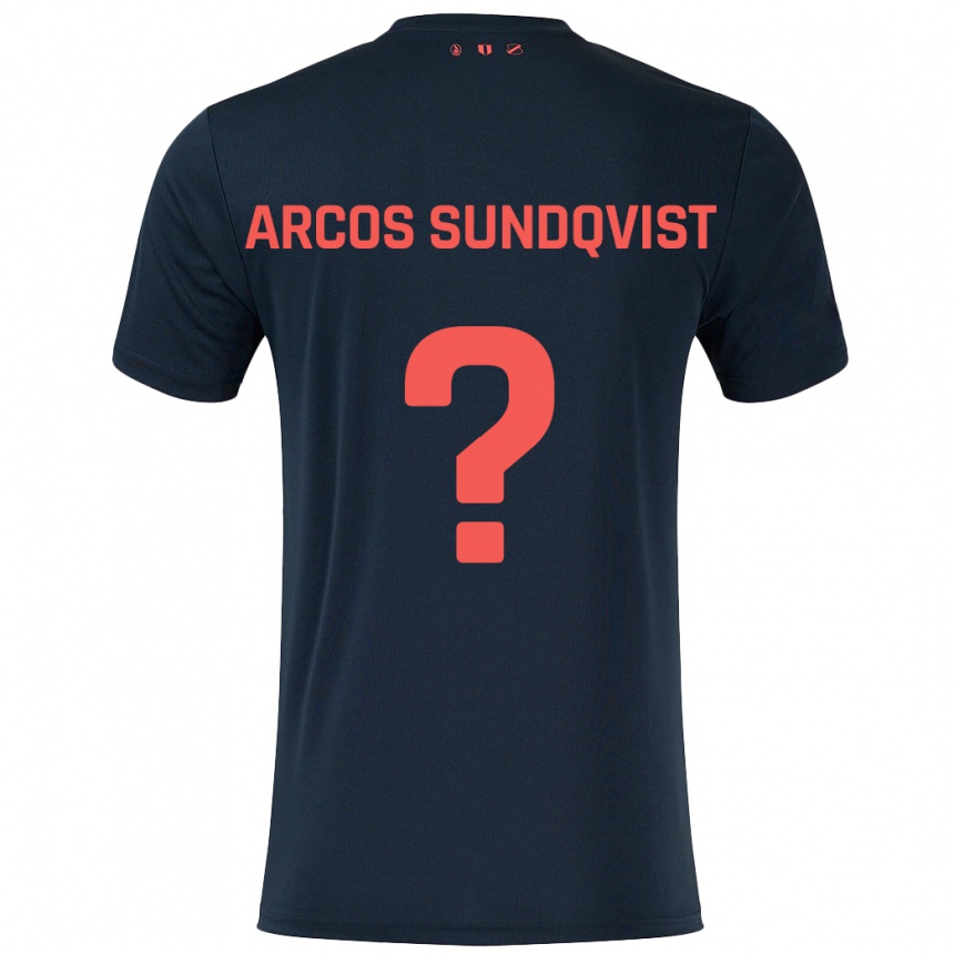 Kids Football Gustav Arcos Sundqvist #0 Black Red Away Jersey 2024/25 T-Shirt Australia