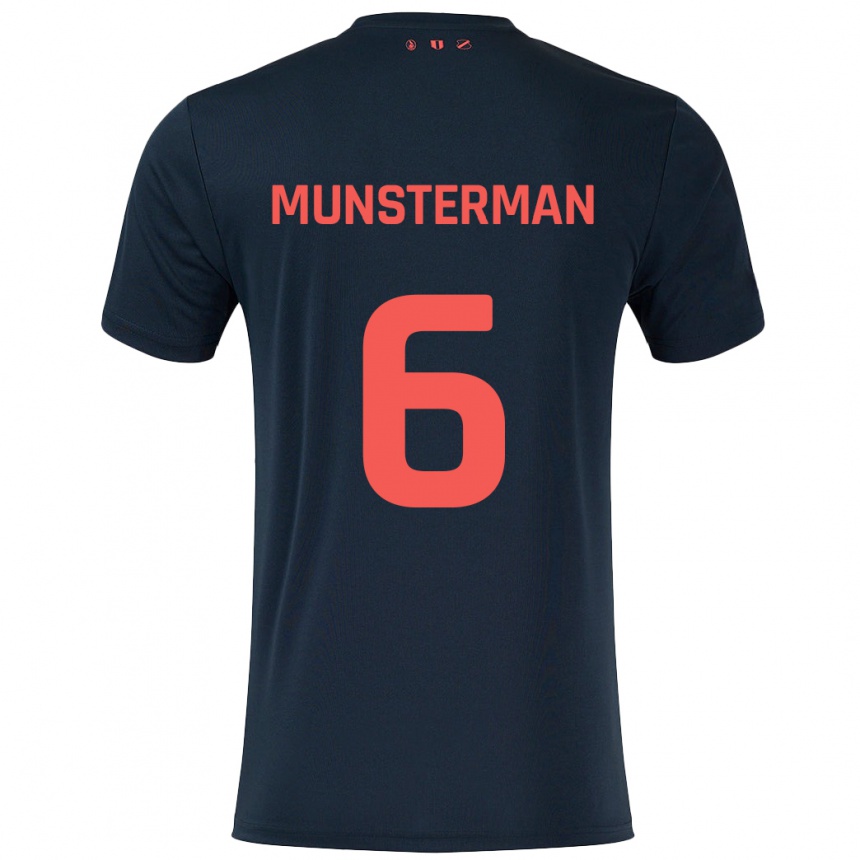 Kids Football Marthe Munsterman #6 Black Red Away Jersey 2024/25 T-Shirt Australia