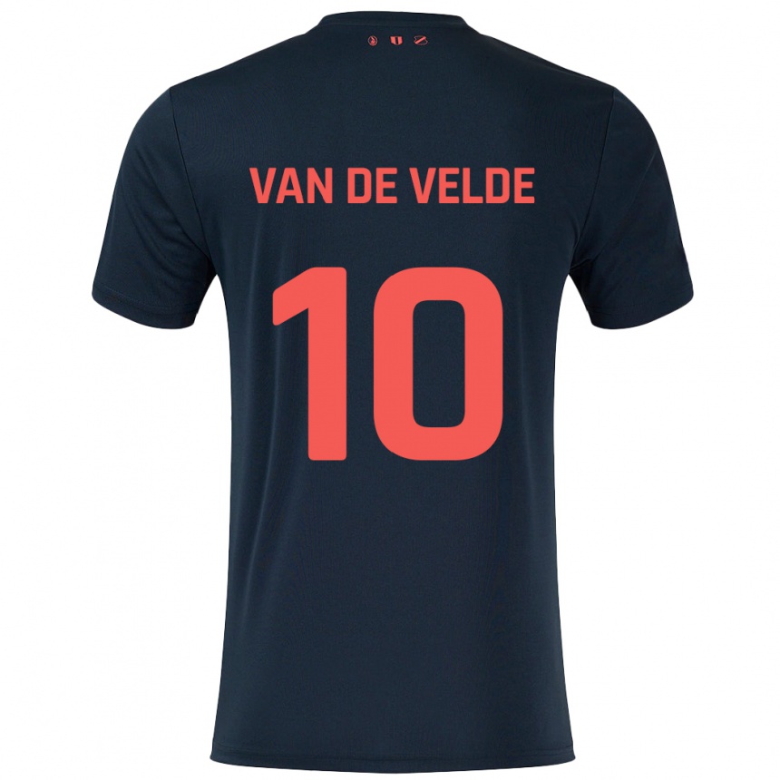 Kids Football Senne Van De Velde #10 Black Red Away Jersey 2024/25 T-Shirt Australia