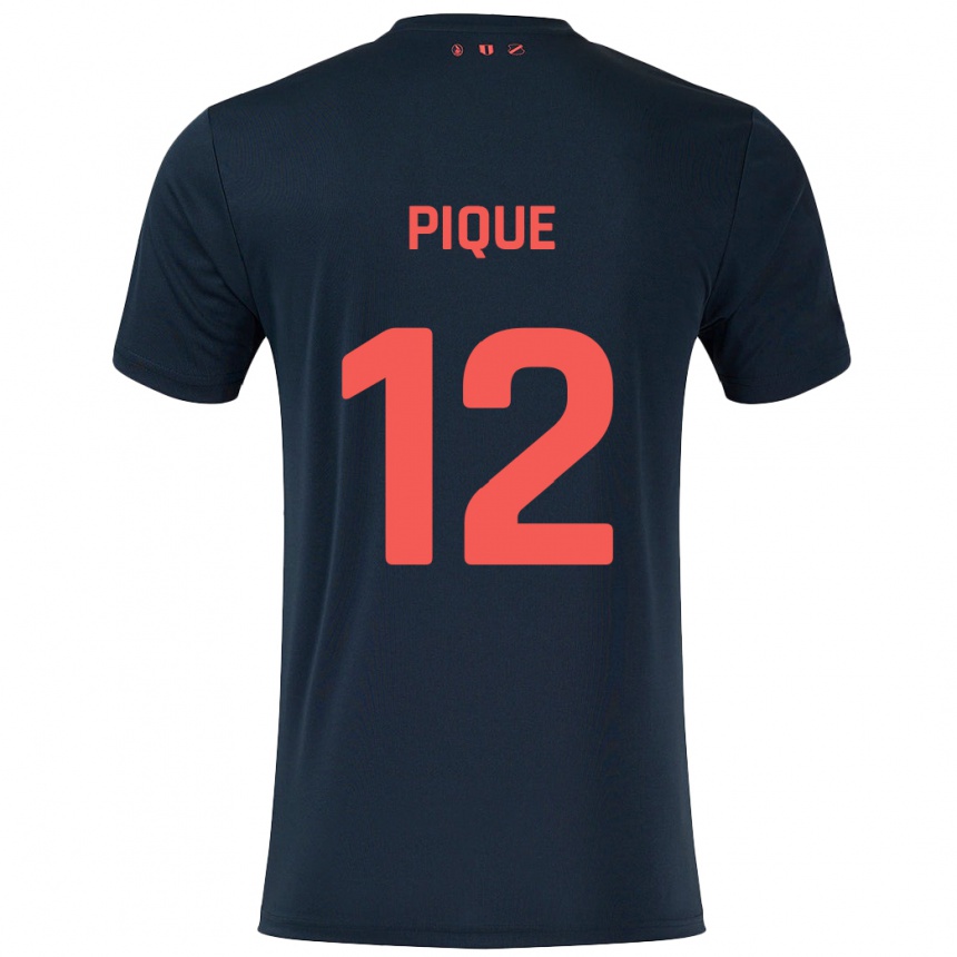 Kids Football Naomi Piqué #12 Black Red Away Jersey 2024/25 T-Shirt Australia