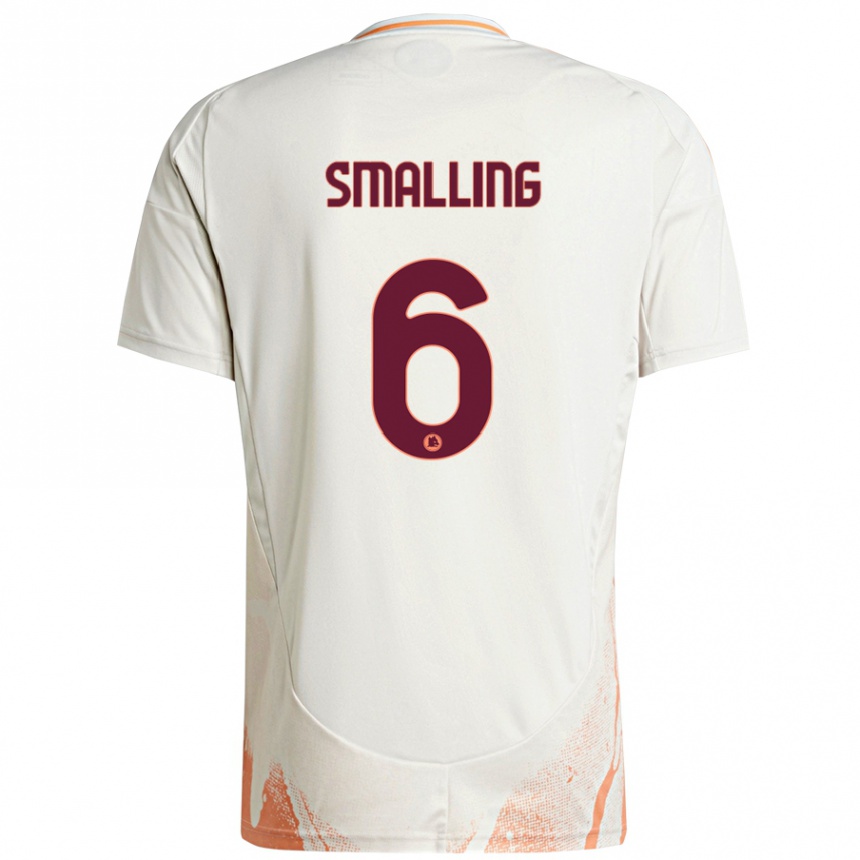 Kids Football Chris Smalling #6 Cream White Orange Away Jersey 2024/25 T-Shirt Australia