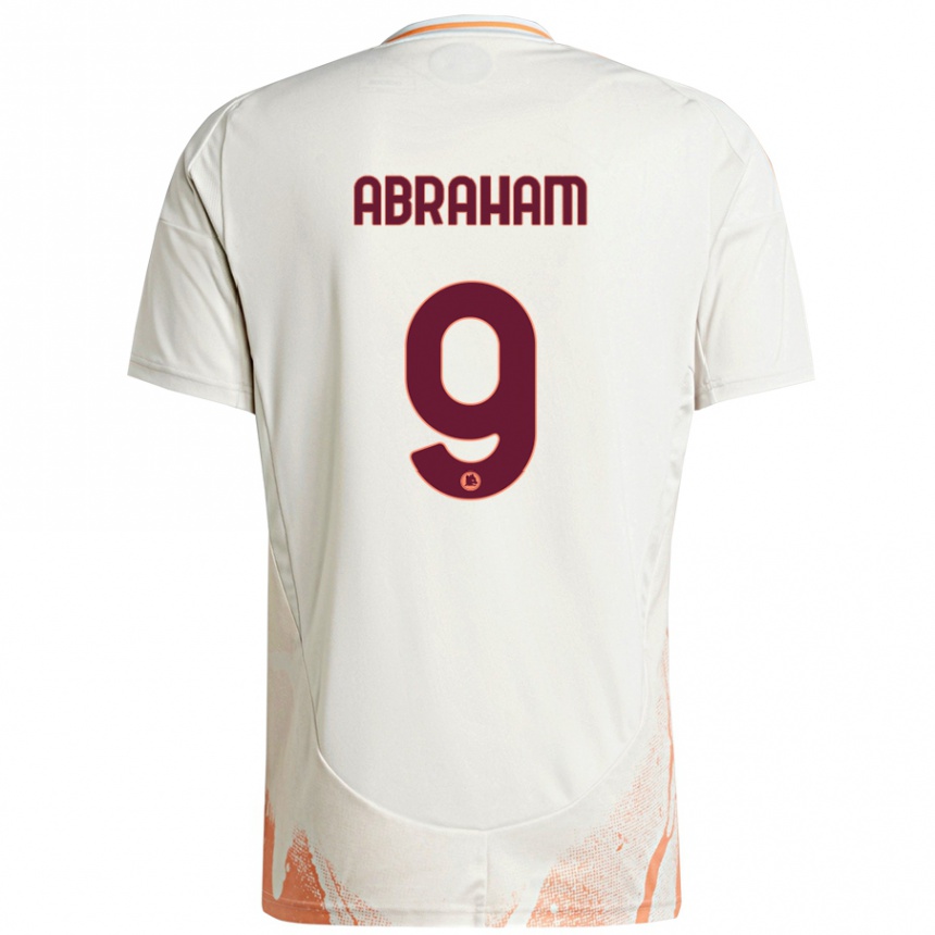 Kids Football Tammy Abraham #9 Cream White Orange Away Jersey 2024/25 T-Shirt Australia