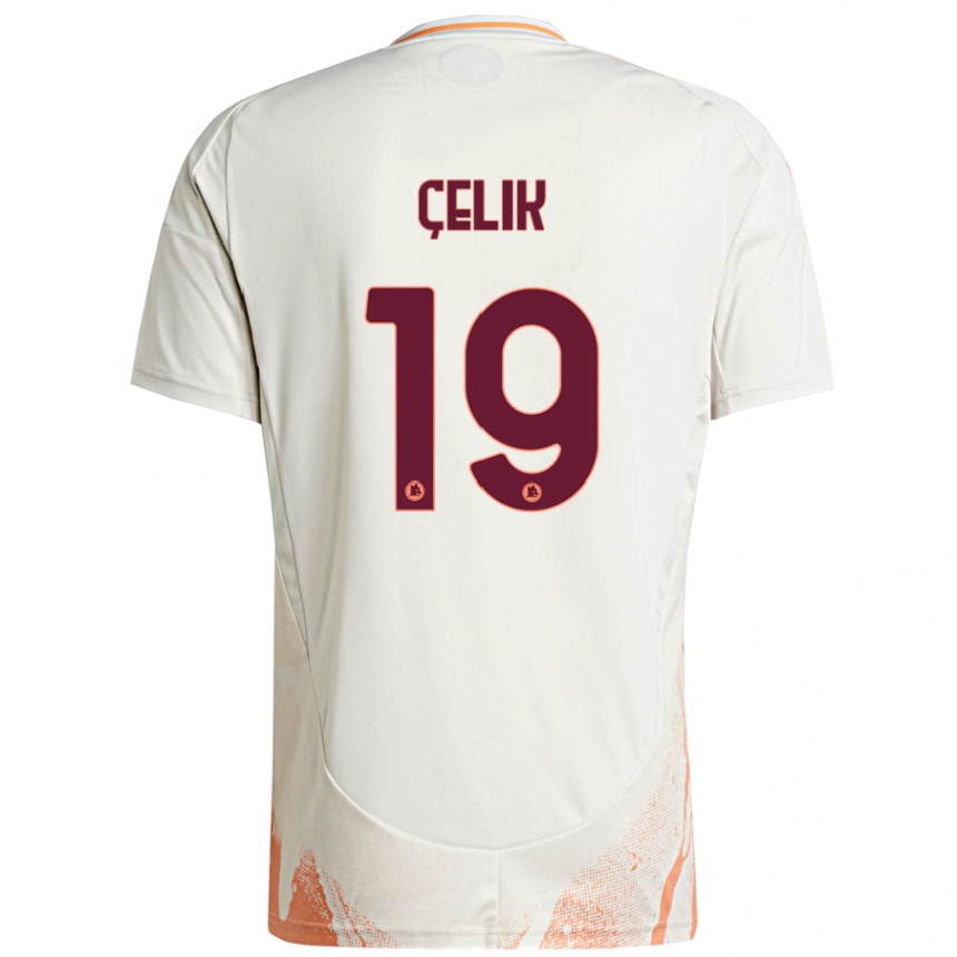 Kids Football Zeki Celik #19 Cream White Orange Away Jersey 2024/25 T-Shirt Australia