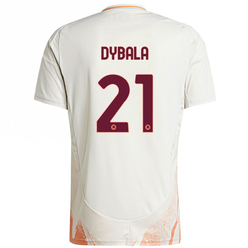 Kids Football Paulo Dybala #21 Cream White Orange Away Jersey 2024/25 T-Shirt Australia