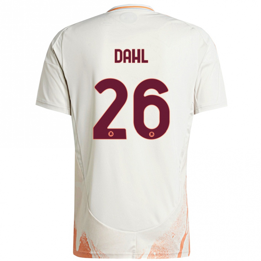 Kids Football Samuel Dahl #26 Cream White Orange Away Jersey 2024/25 T-Shirt Australia