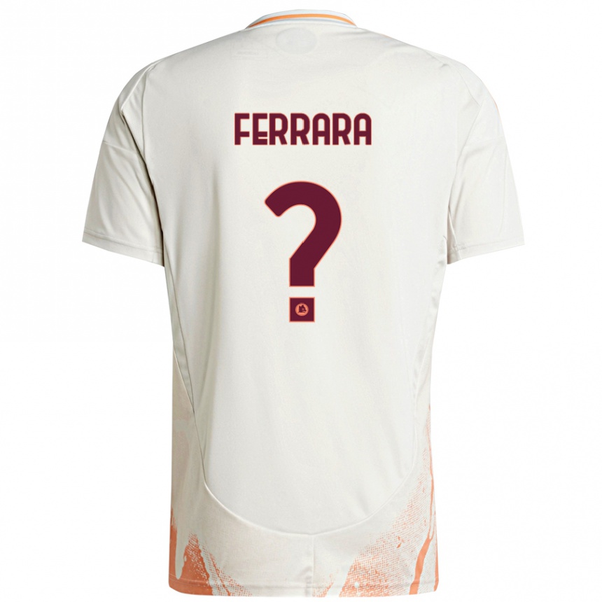 Kids Football Francesco Ferrara #0 Cream White Orange Away Jersey 2024/25 T-Shirt Australia