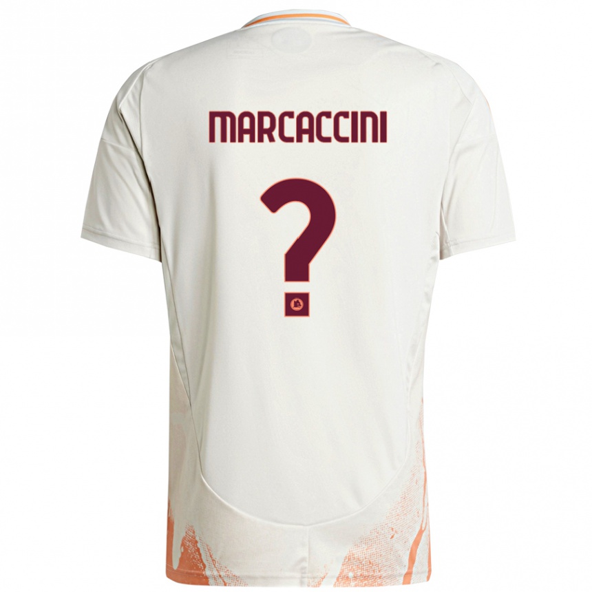 Kids Football Alessio Marcaccini #0 Cream White Orange Away Jersey 2024/25 T-Shirt Australia