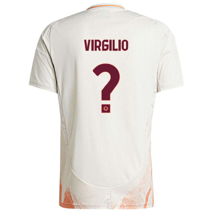 Kids Football Cristian Virgilio #0 Cream White Orange Away Jersey 2024/25 T-Shirt Australia